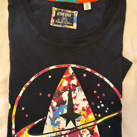 Robert Graham x Star Trek Black Graphic T-Shirt XL - Picture 2 of 2